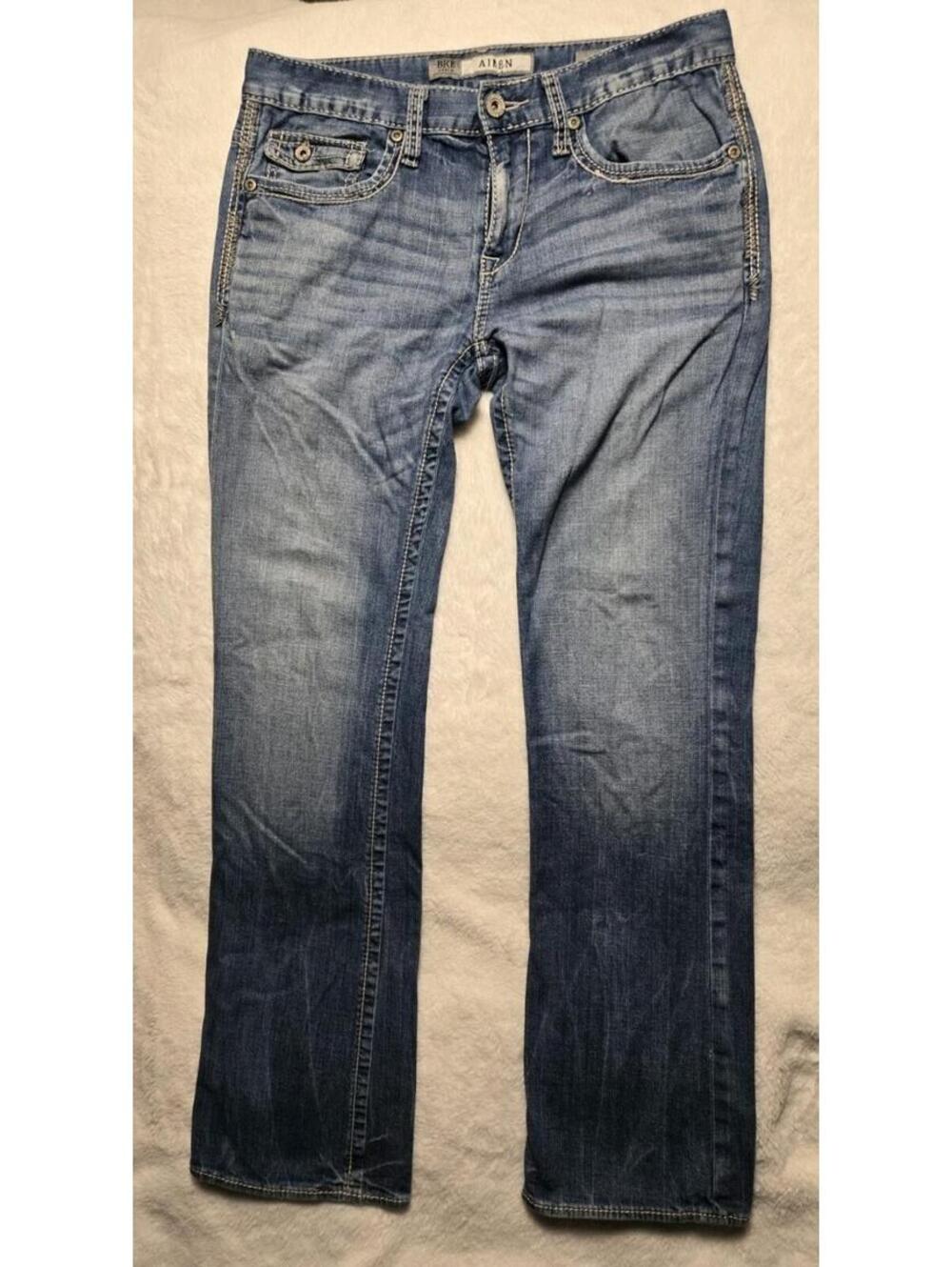 BKE Aiden Thick Stitch Mid Rise Regular Blue Jeans 31x29